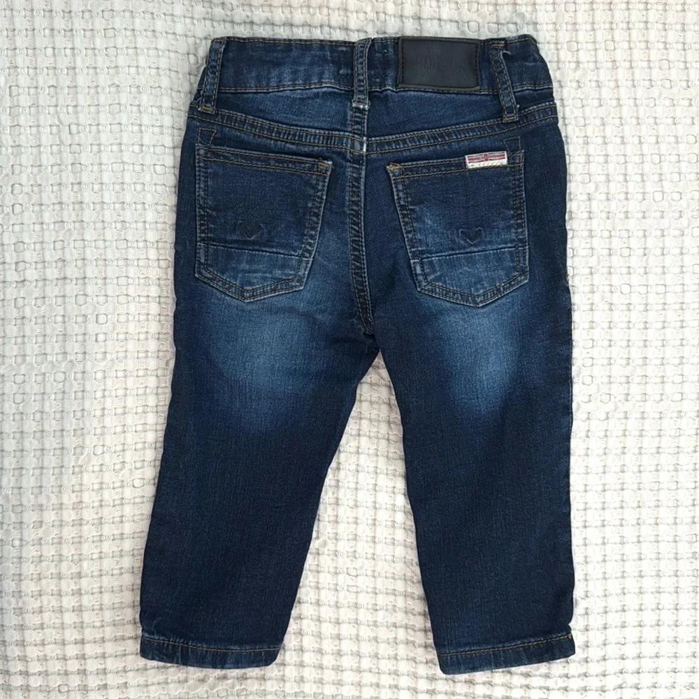 Hudson 12m Knit Jean Straight Leg Dark Wash Stretchy Denim Adjustable Waist